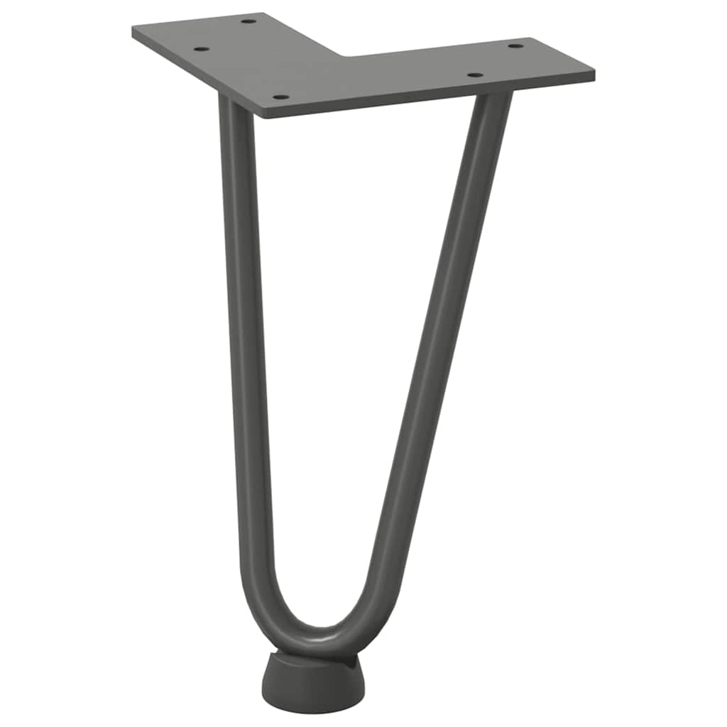 Pieds en épingle à cheveux pour table basse 4 pièces Anthracite 20 cm Acier massif - XIOS