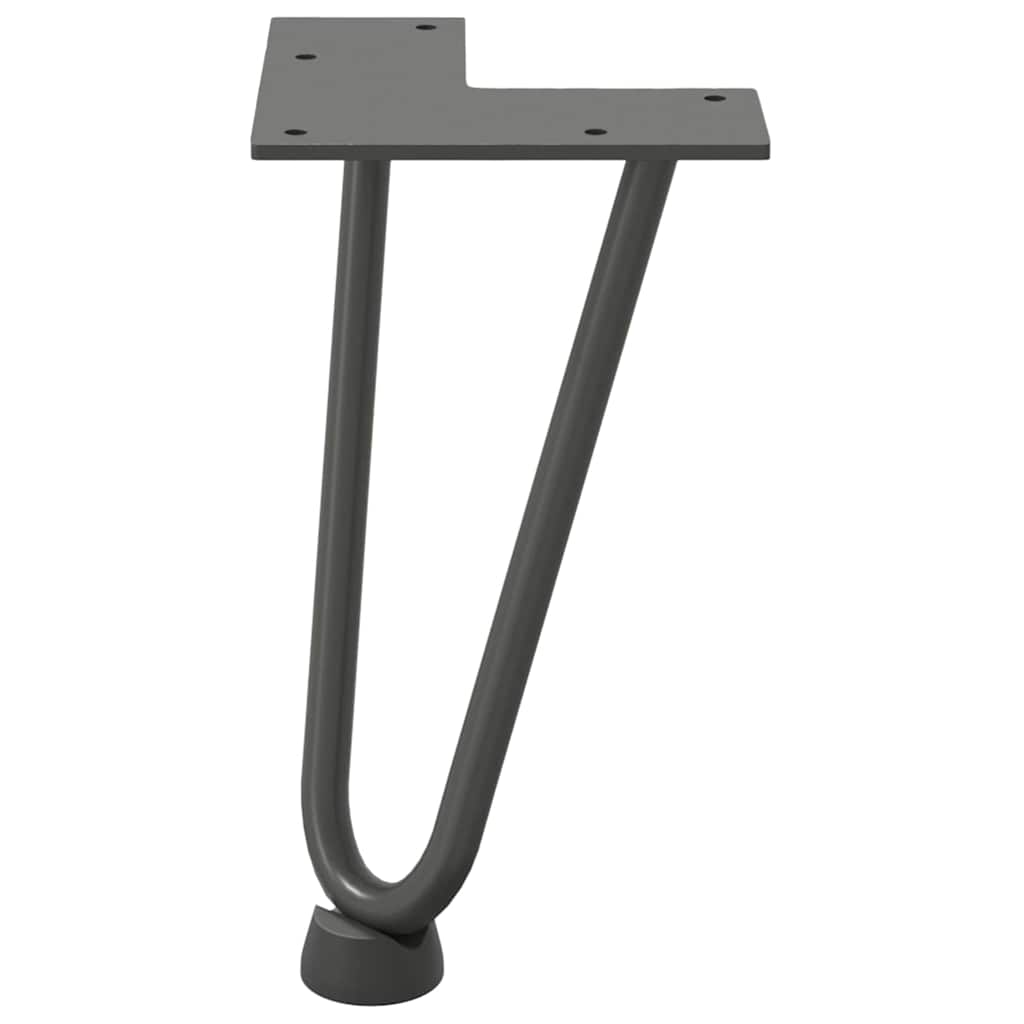 Pieds en épingle à cheveux pour table basse 4 pièces Anthracite 20 cm Acier massif - XIOS