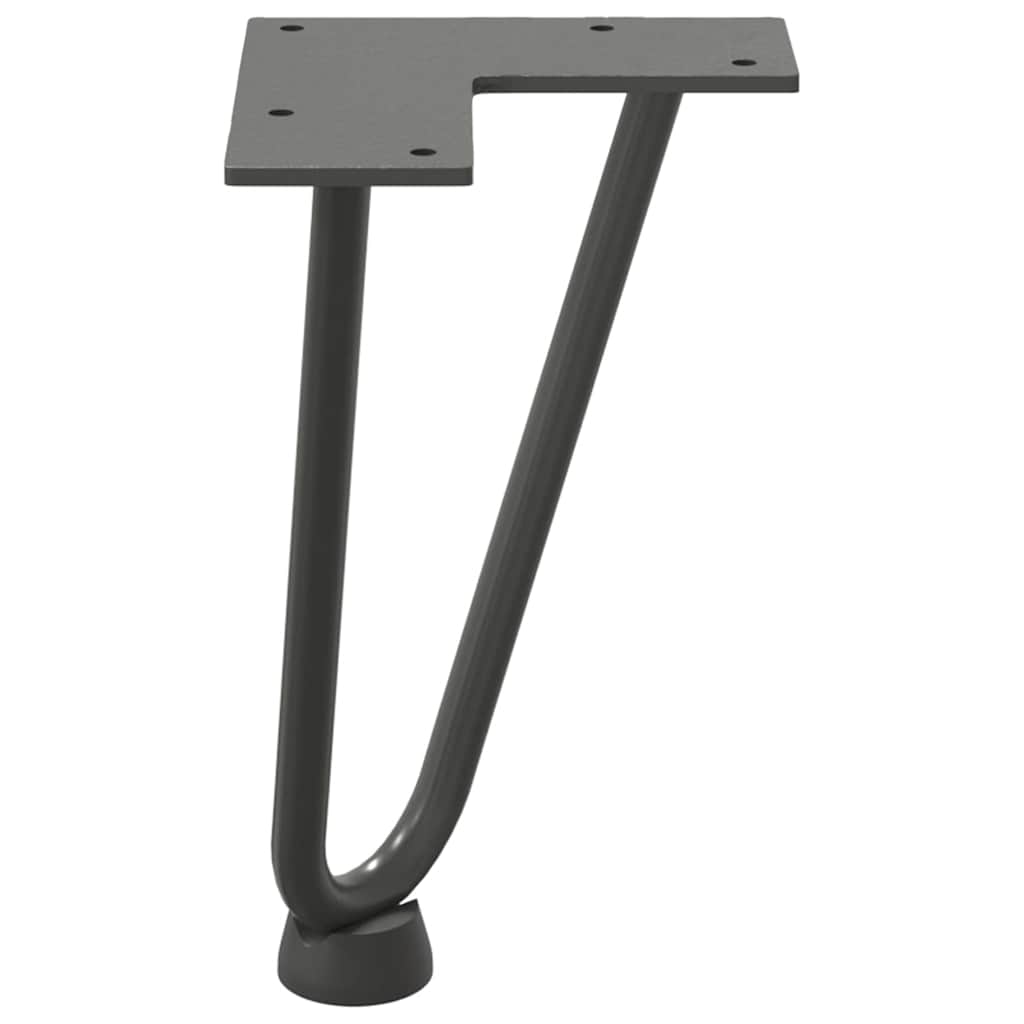 Pieds en épingle à cheveux pour table basse 4 pièces Anthracite 20 cm Acier massif - XIOS