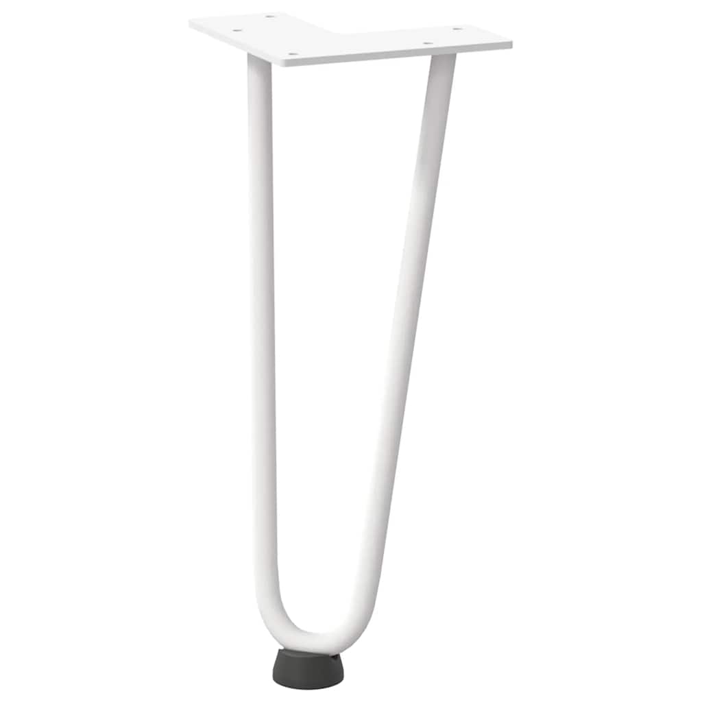 Pieds en épingle à cheveux pour table basse 4 pièces Blanc 30 cm Acier massif - XIOS