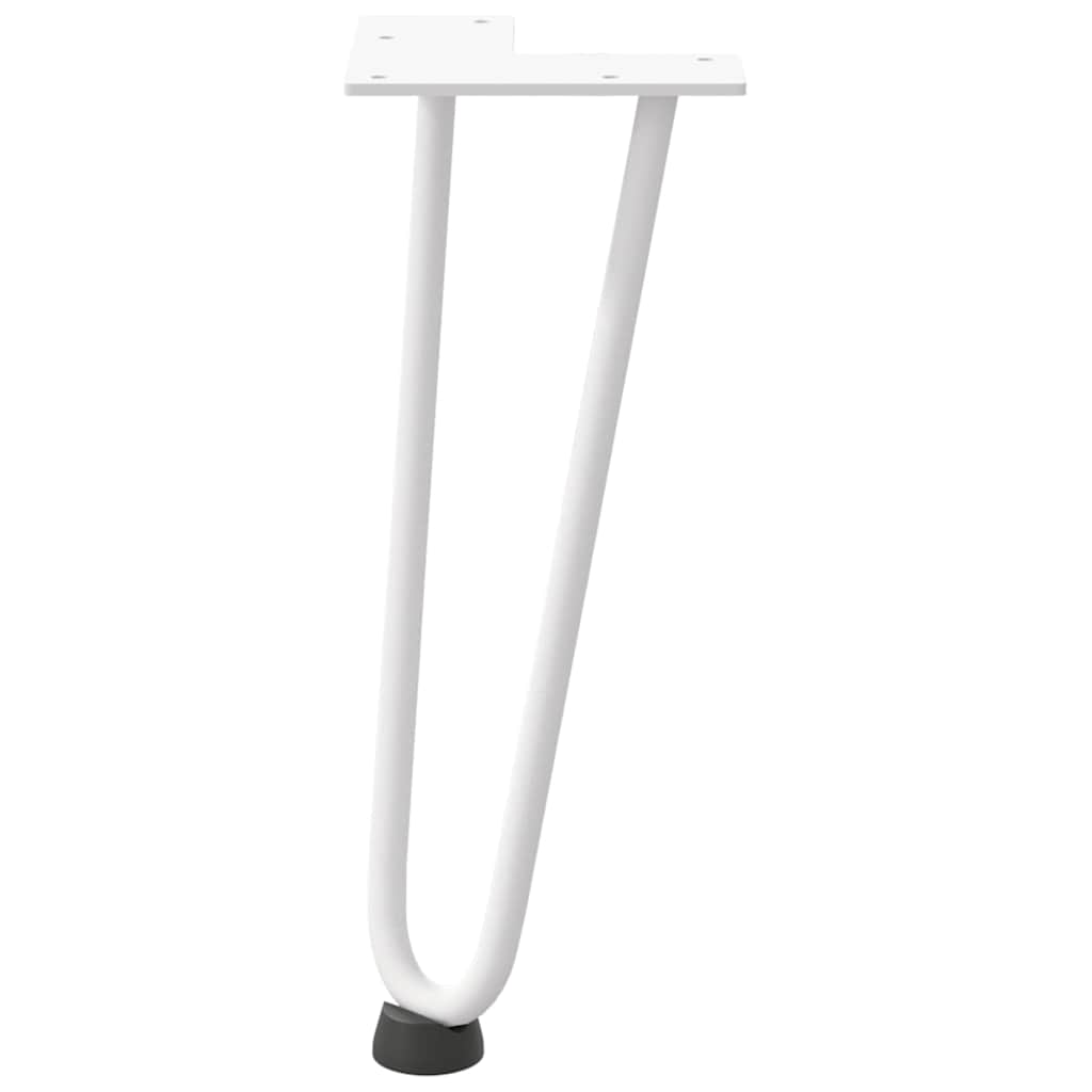 Pieds en épingle à cheveux pour table basse 4 pièces Blanc 30 cm Acier massif - XIOS