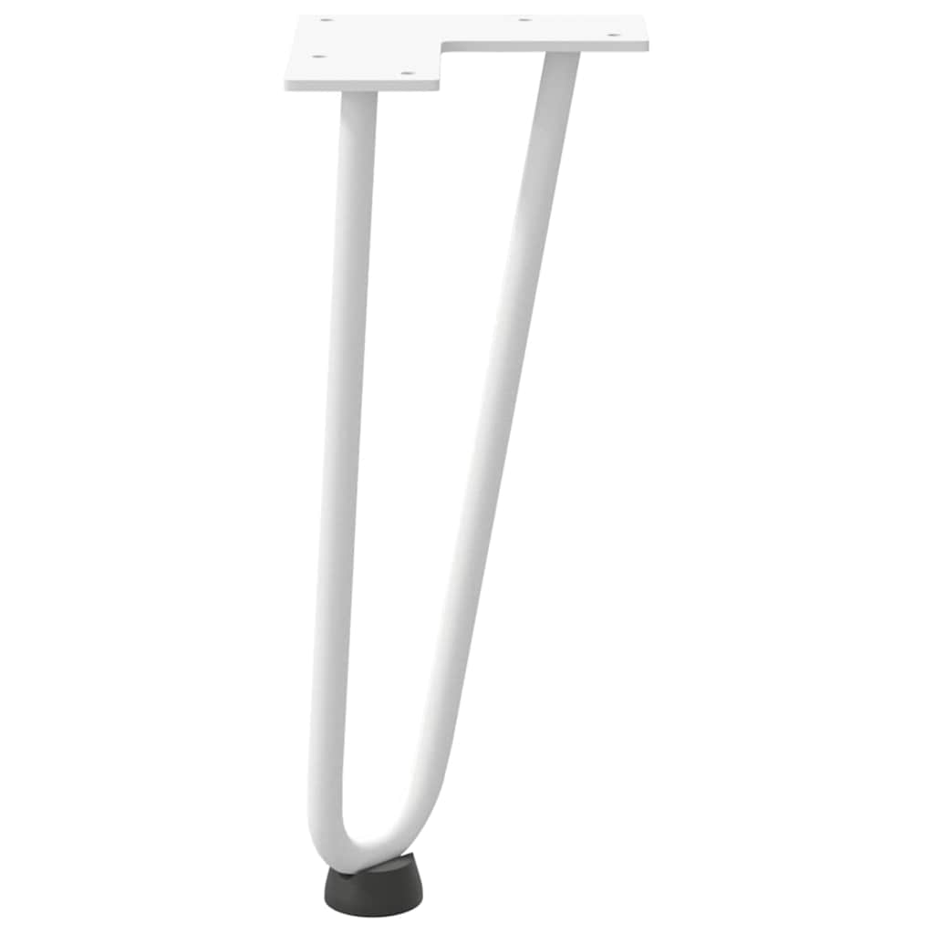 Pieds en épingle à cheveux pour table basse 4 pièces Blanc 30 cm Acier massif - XIOS