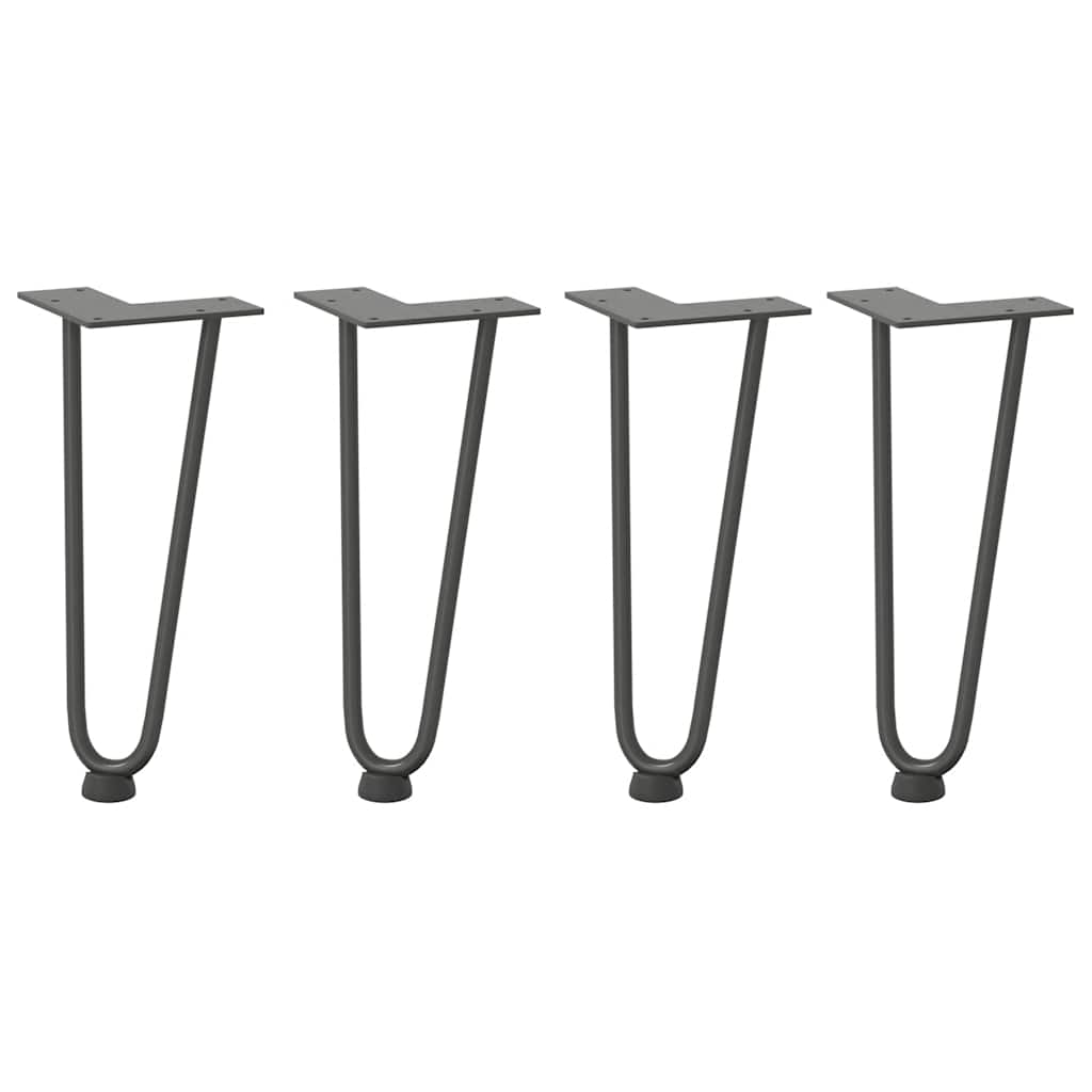 Pieds en épingle à cheveux pour table basse 4 pièces Anthracite 30 cm Acier massif - XIOS