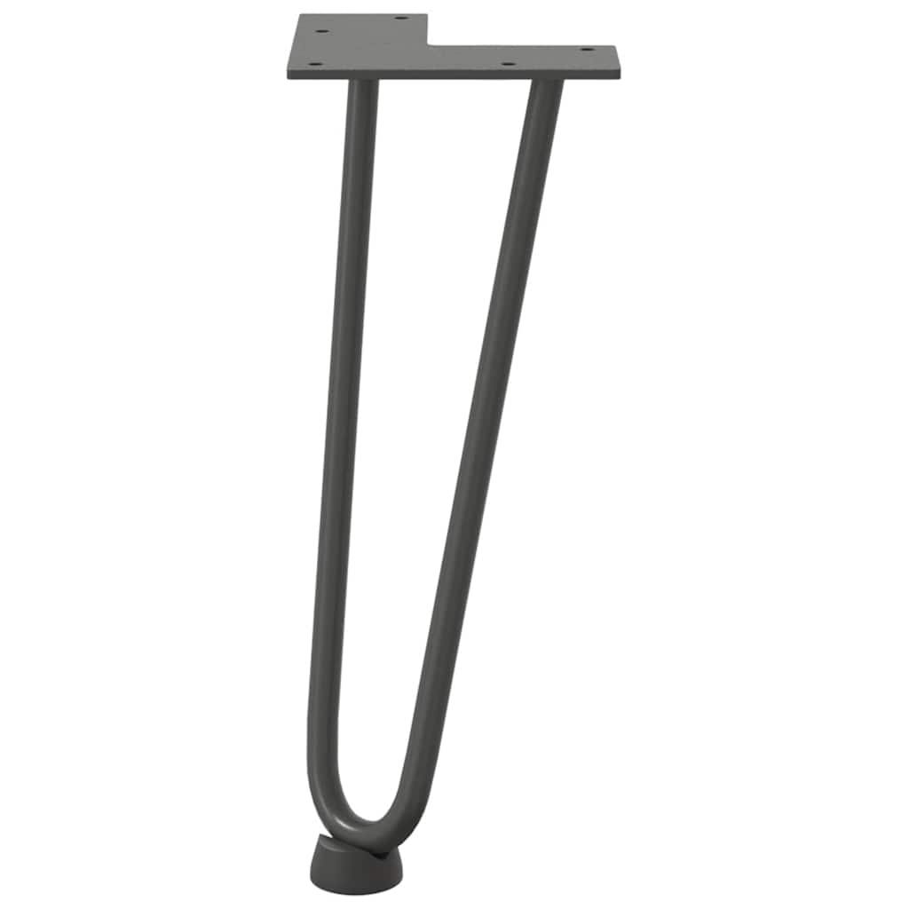 Pieds en épingle à cheveux pour table basse 4 pièces Anthracite 30 cm Acier massif - XIOS