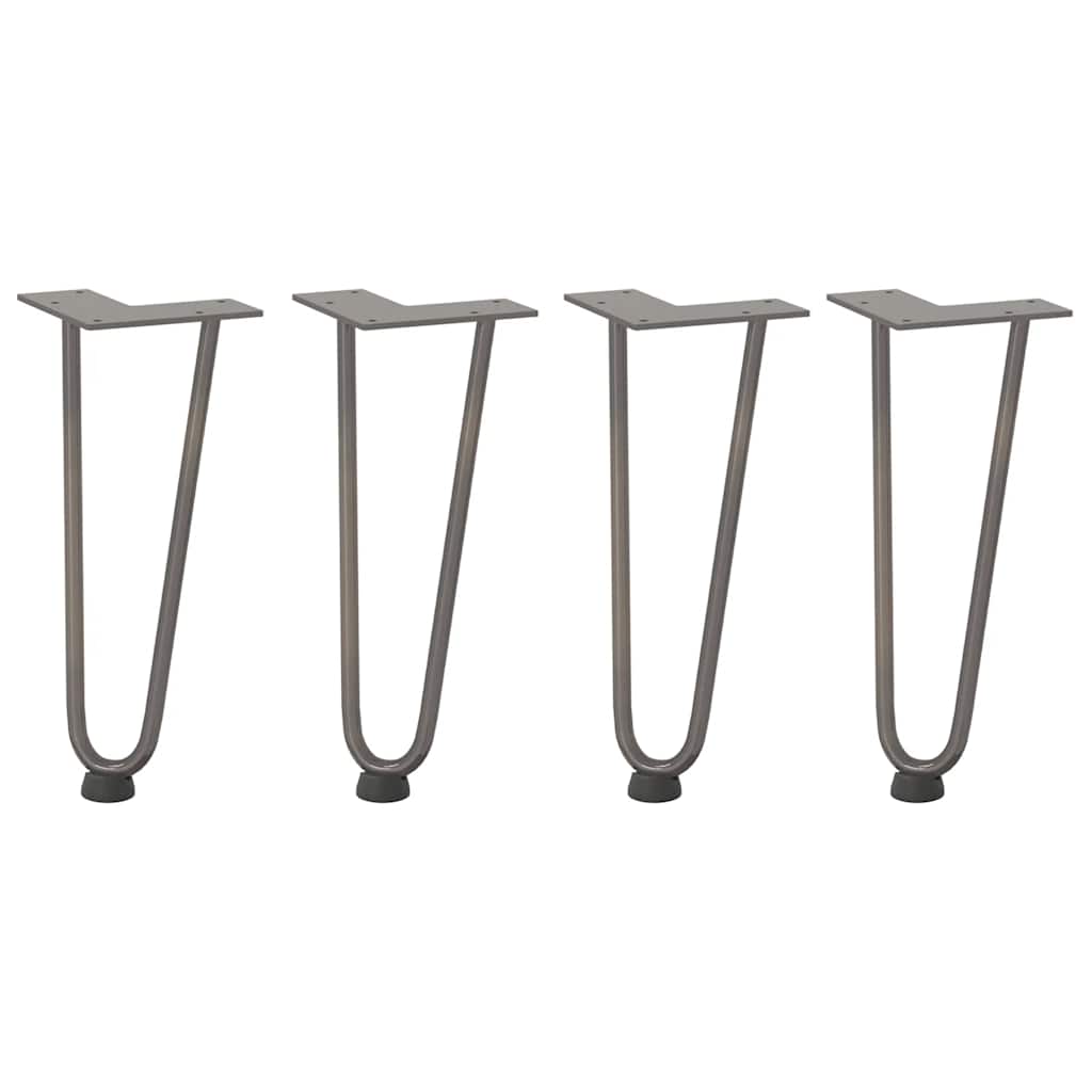 Pieds en épingle à cheveux pour table basse 4 pièces Acier naturel 30 cm Acier massif - XIOS
