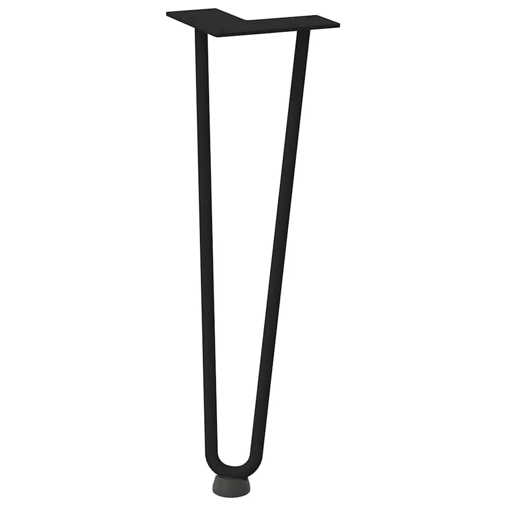 Pieds en épingle à cheveux pour table basse 4 pièces Noir 42 cm Acier massif - XIOS