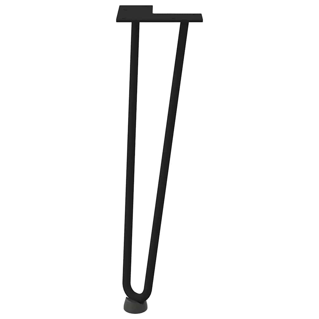 Pieds en épingle à cheveux pour table basse 4 pièces Noir 42 cm Acier massif - XIOS