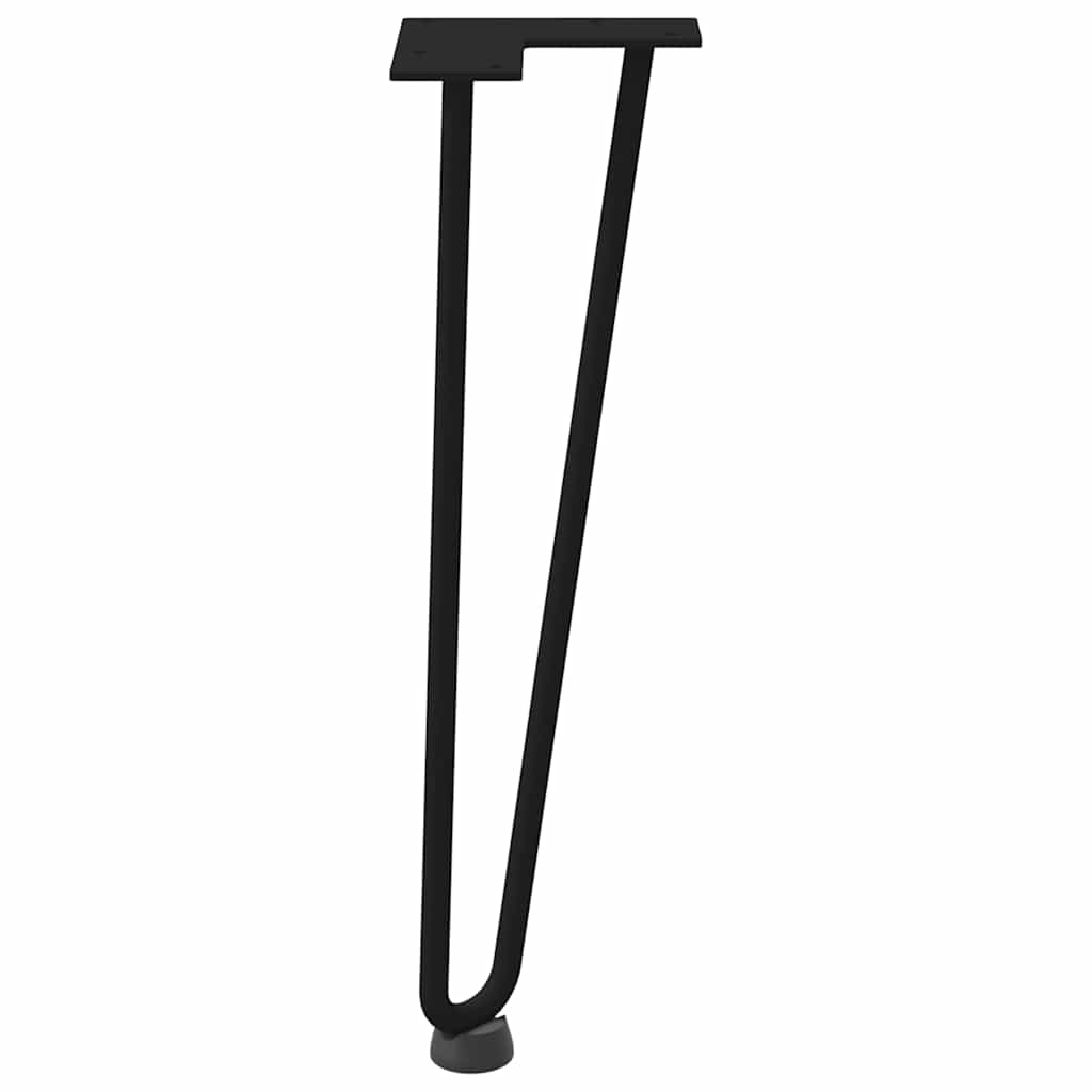 Pieds en épingle à cheveux pour table basse 4 pièces Noir 42 cm Acier massif - XIOS