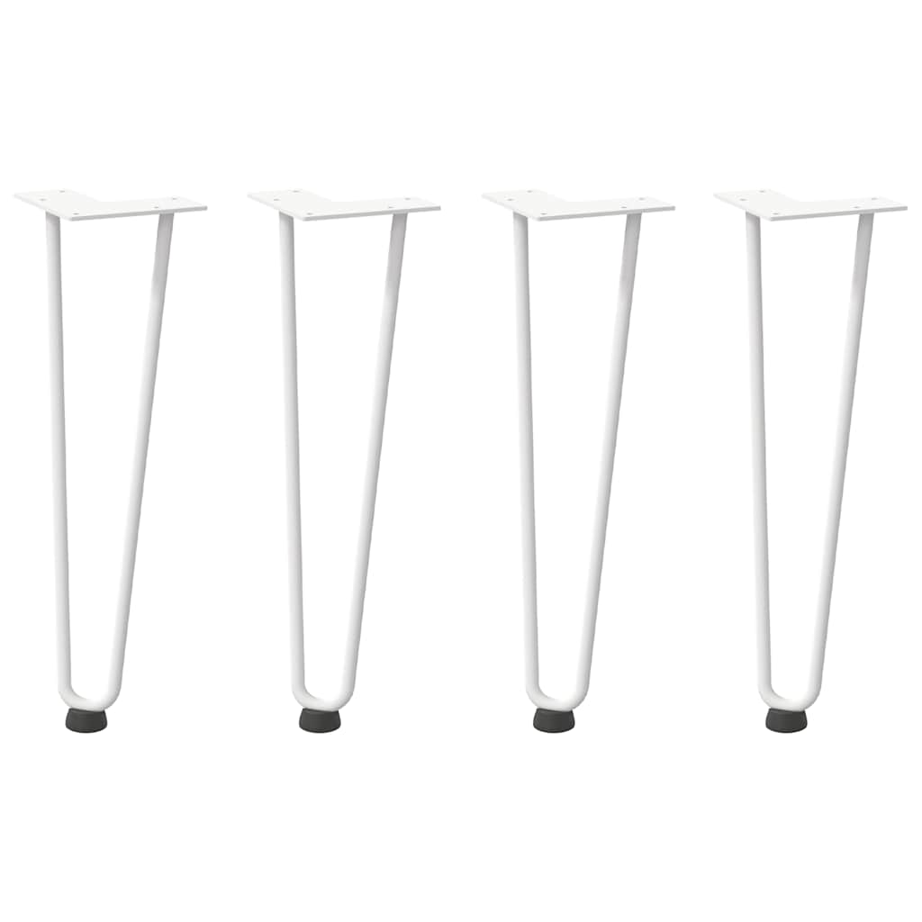 Pieds en épingle à cheveux pour table basse 4 pièces Blanc 42 cm Acier massif XIOS