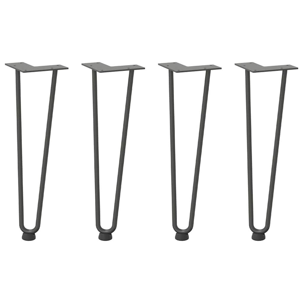 Pieds en épingle à cheveux pour table basse 4 pièces Anthracite 42 cm Acier massif - XIOS