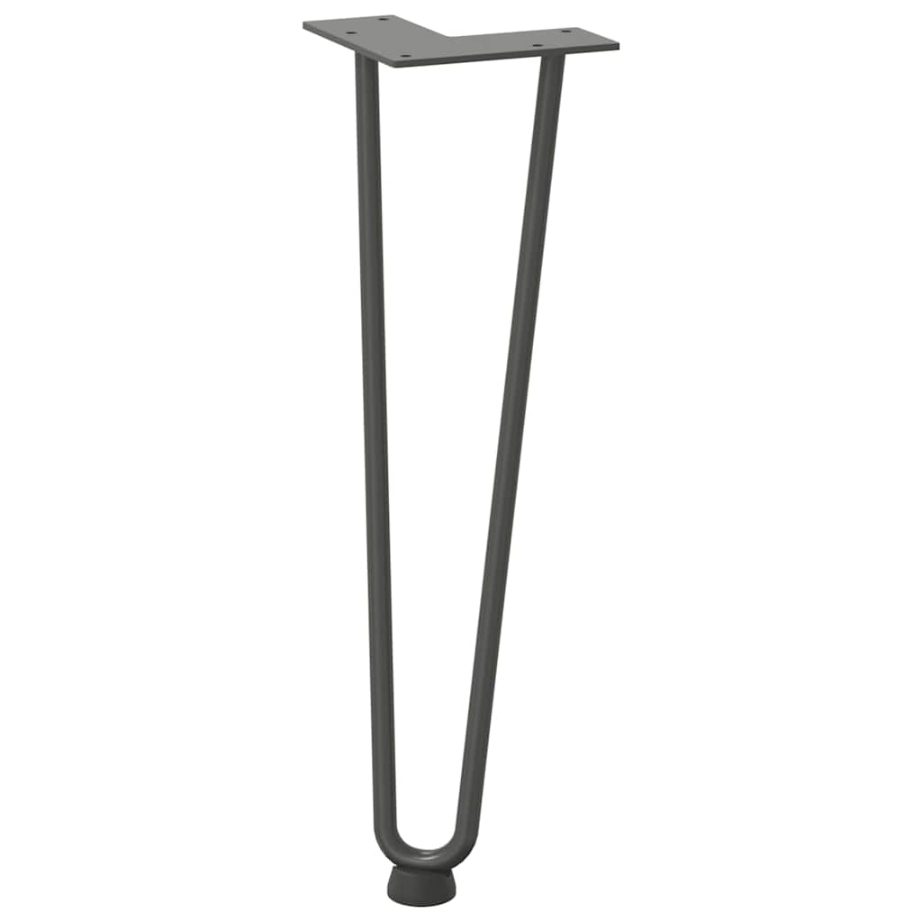 Pieds en épingle à cheveux pour table basse 4 pièces Anthracite 42 cm Acier massif - XIOS