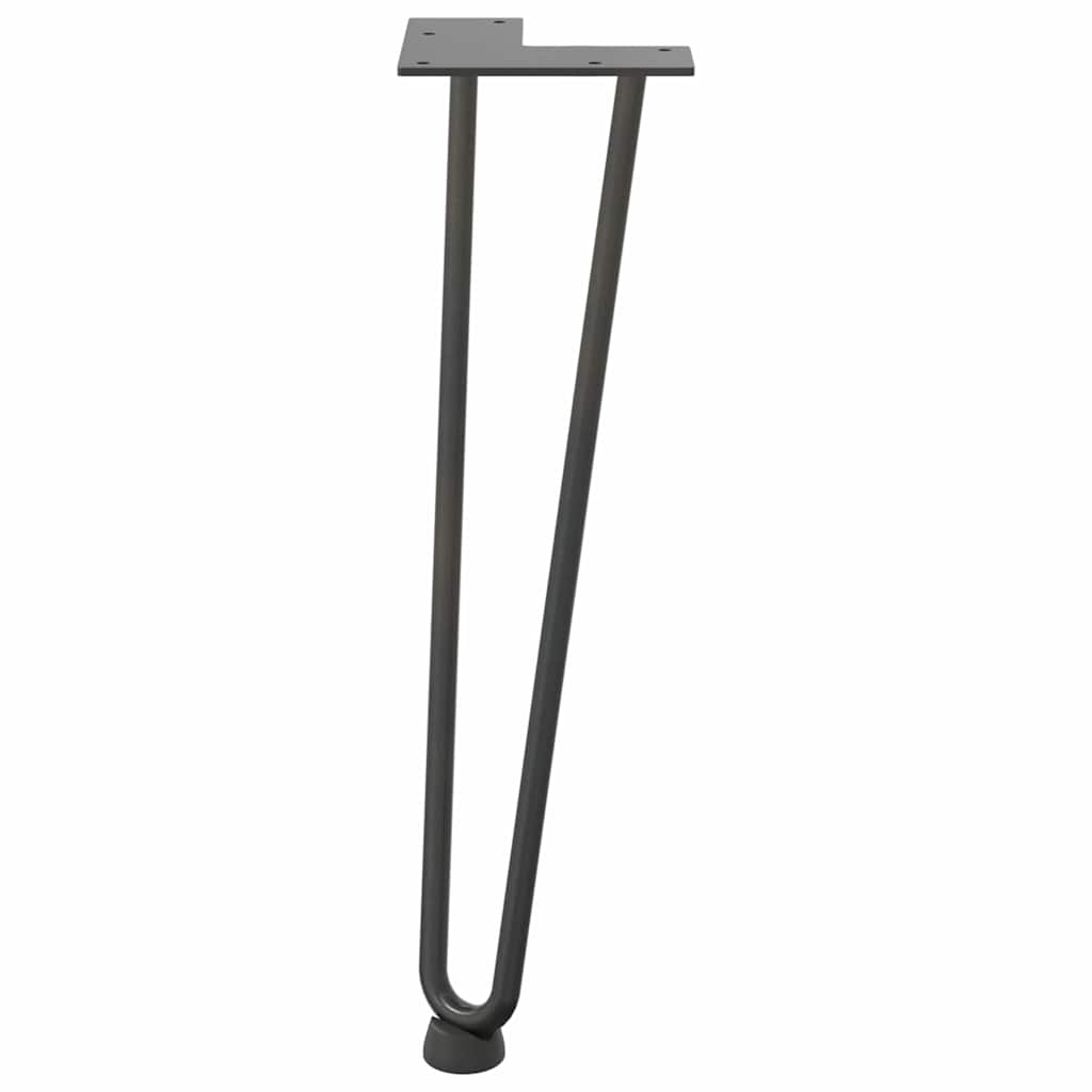 Pieds en épingle à cheveux pour table basse 4 pièces Anthracite 42 cm Acier massif - XIOS