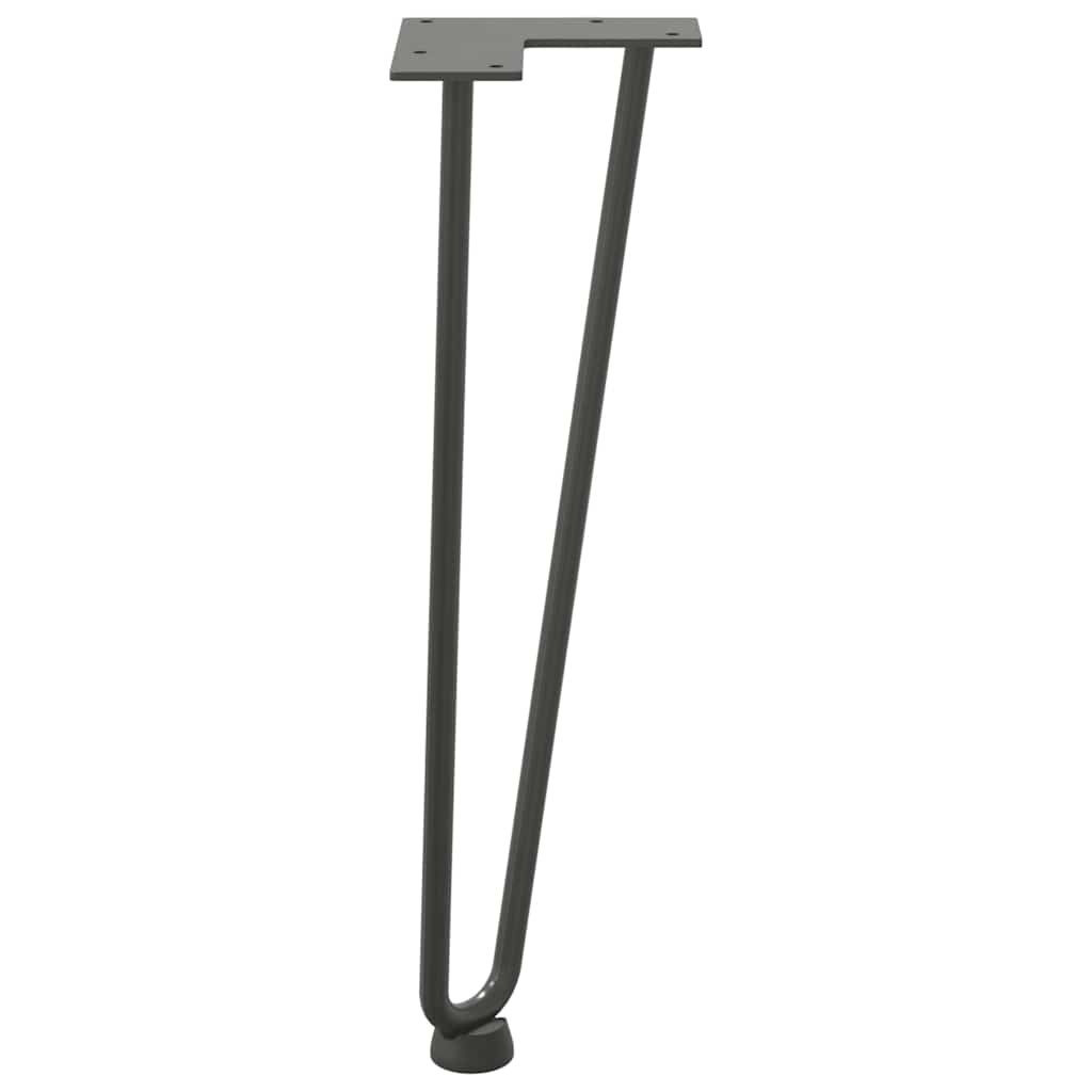 Pieds en épingle à cheveux pour table basse 4 pièces Anthracite 42 cm Acier massif - XIOS