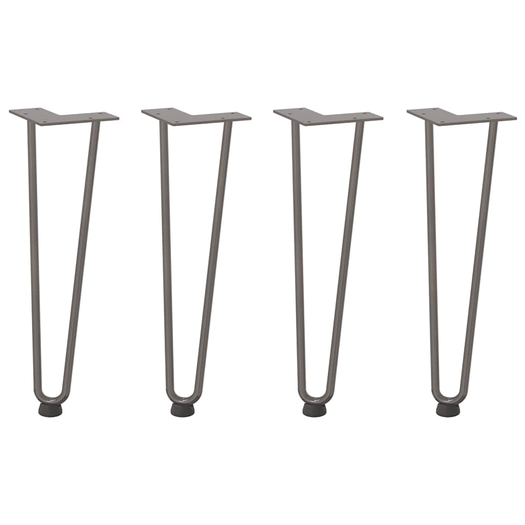 Pieds en épingle à cheveux pour table basse 4 pièces Acier naturel 42 cm Acier massif - XIOS