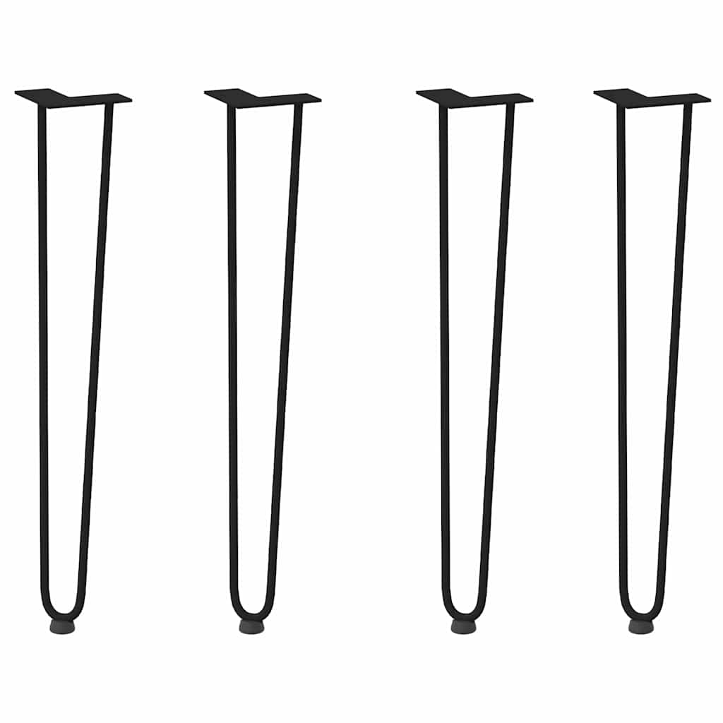 Pieds en épingle à cheveux pour consoles, lot de 4, noir, 72 cm, acier massif - XIOS