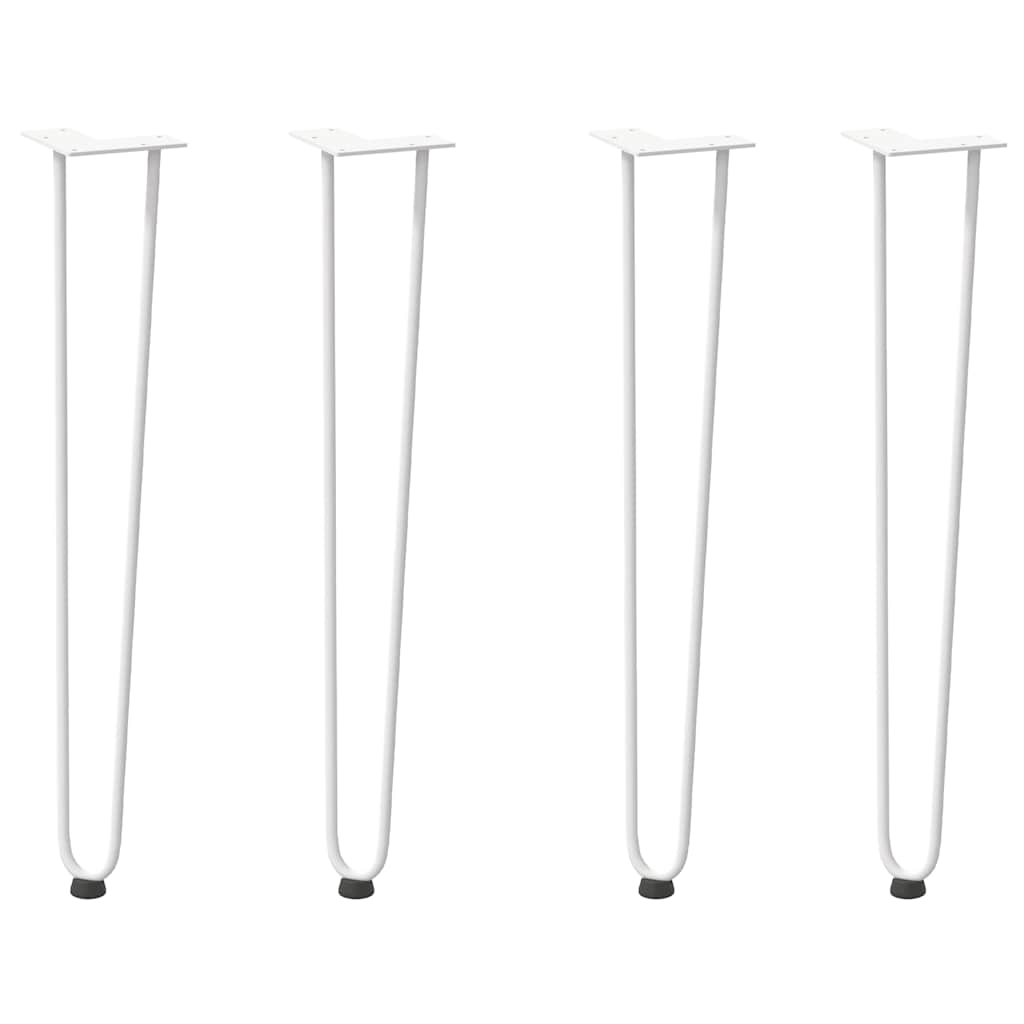 Pieds en épingle à cheveux pour consoles, lot de 4, blanc, 72 cm, acier massif - XIOS