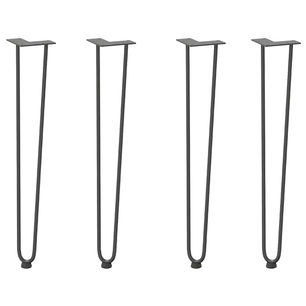 Pieds en épingle à cheveux pour consoles, lot de 4, anthracite, 72 cm, acier massif - XIOS