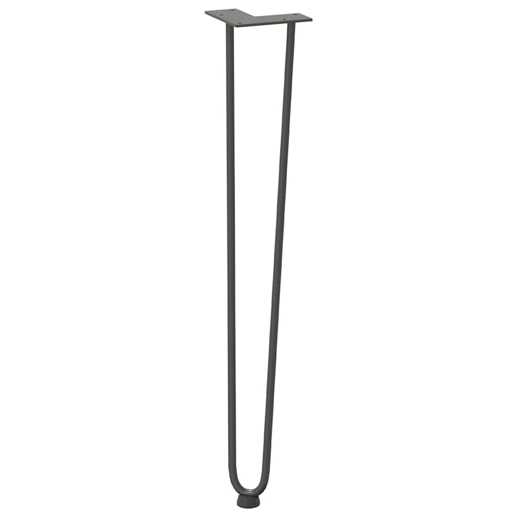 Pieds en épingle à cheveux pour consoles, lot de 4, anthracite, 72 cm, acier massif - XIOS