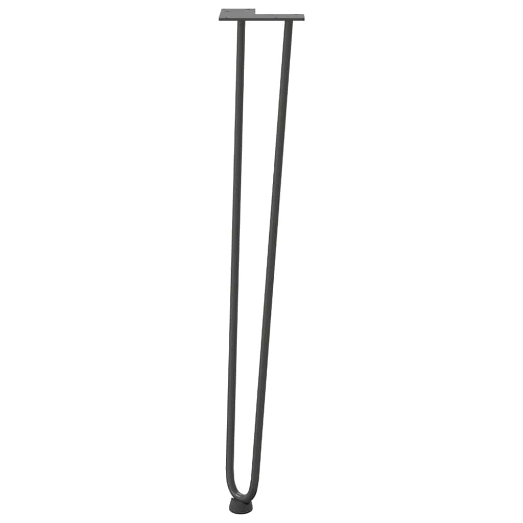 Pieds en épingle à cheveux pour consoles, lot de 4, anthracite, 72 cm, acier massif - XIOS