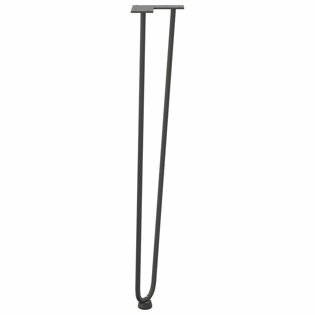 Pieds en épingle à cheveux pour consoles, lot de 4, anthracite, 72 cm, acier massif - XIOS