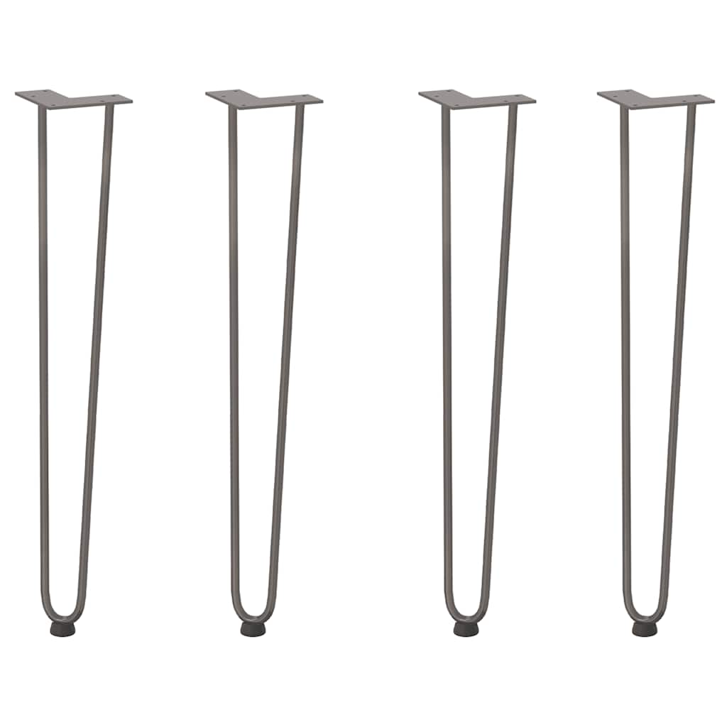 Pieds en épingle à cheveux pour consoles, lot de 4, acier naturel, 72 cm, acier massif - XIOS