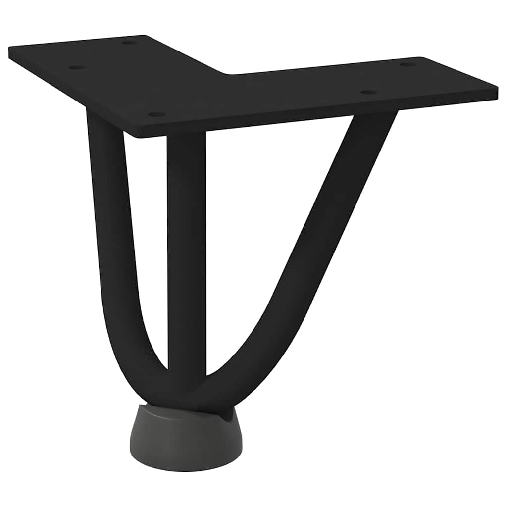 Pieds en épingle à cheveux pour table basse 4 pièces Noir 10 cm Acier massif - XIOS