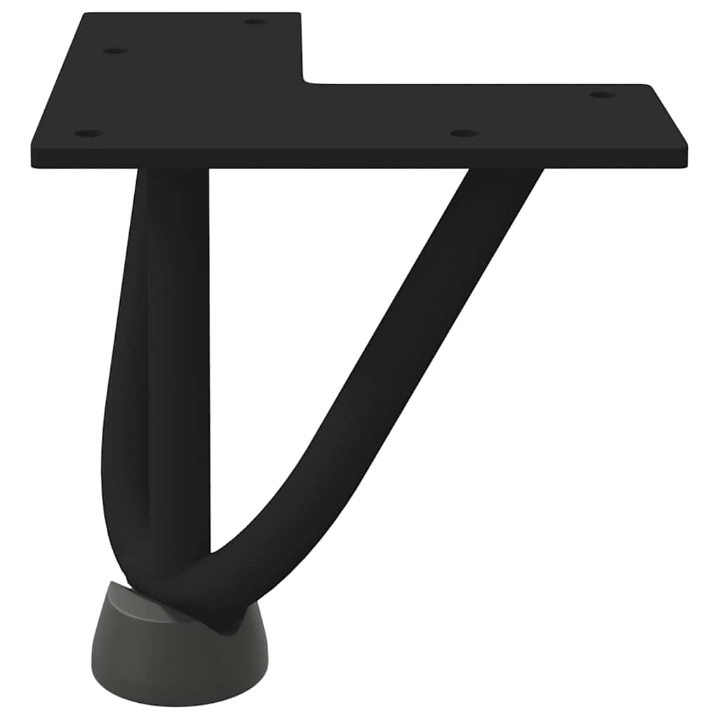 Pieds en épingle à cheveux pour table basse 4 pièces Noir 10 cm Acier massif - XIOS