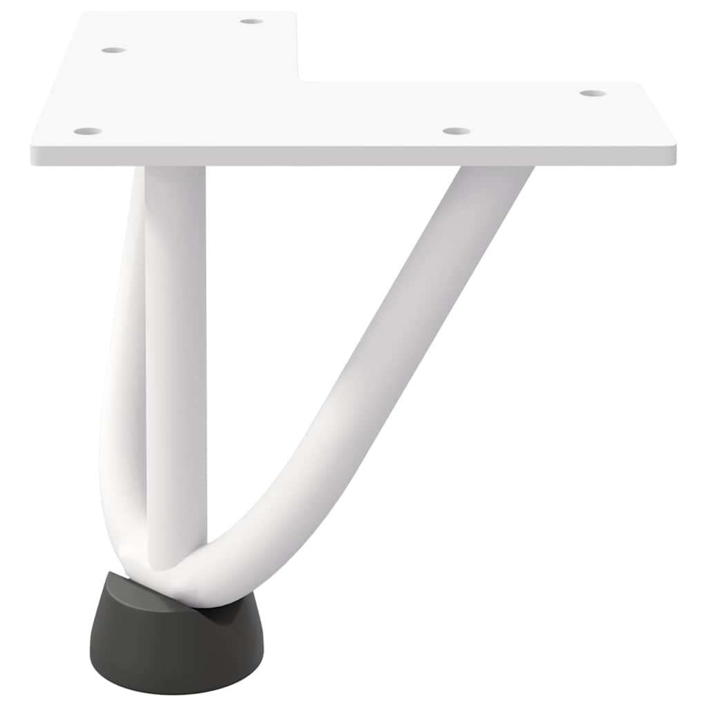 Pieds en épingle à cheveux pour table basse 4 pièces Blanc 10 cm Acier massif - XIOS