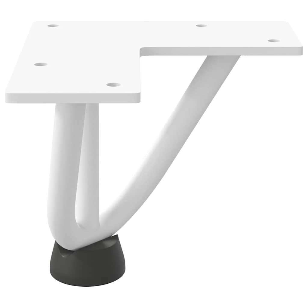 Pieds en épingle à cheveux pour table basse 4 pièces Blanc 10 cm Acier massif - XIOS