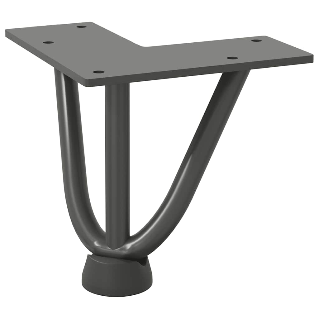 Pieds en épingle à cheveux pour table basse 4 pièces Anthracite 10 cm Acier massif - XIOS