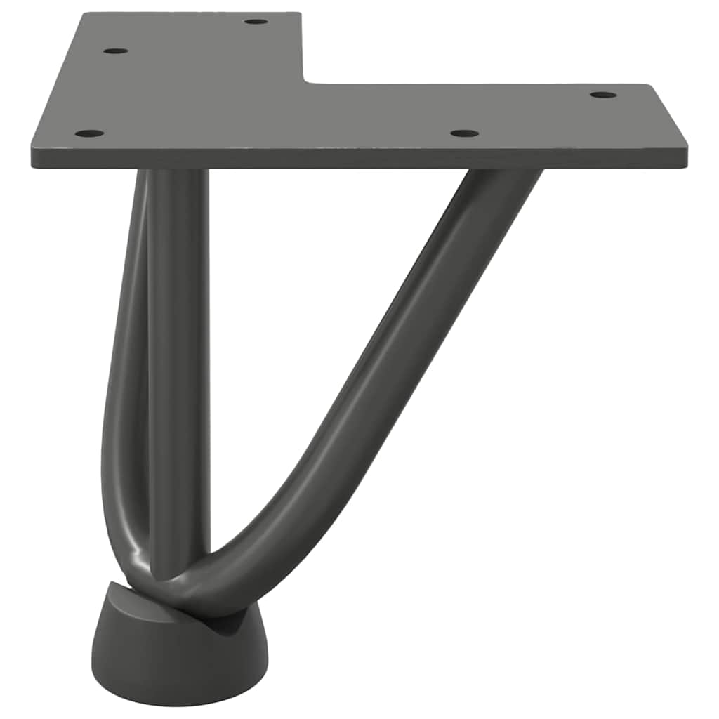 Pieds en épingle à cheveux pour table basse 4 pièces Anthracite 10 cm Acier massif - XIOS