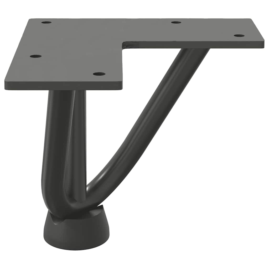 Pieds en épingle à cheveux pour table basse 4 pièces Anthracite 10 cm Acier massif - XIOS