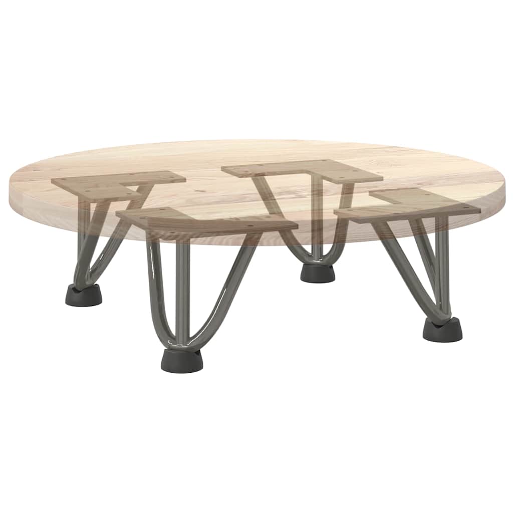 Pieds en épingle à cheveux pour table basse 4 pièces Acier naturel 10 cm Acier massif - XIOS