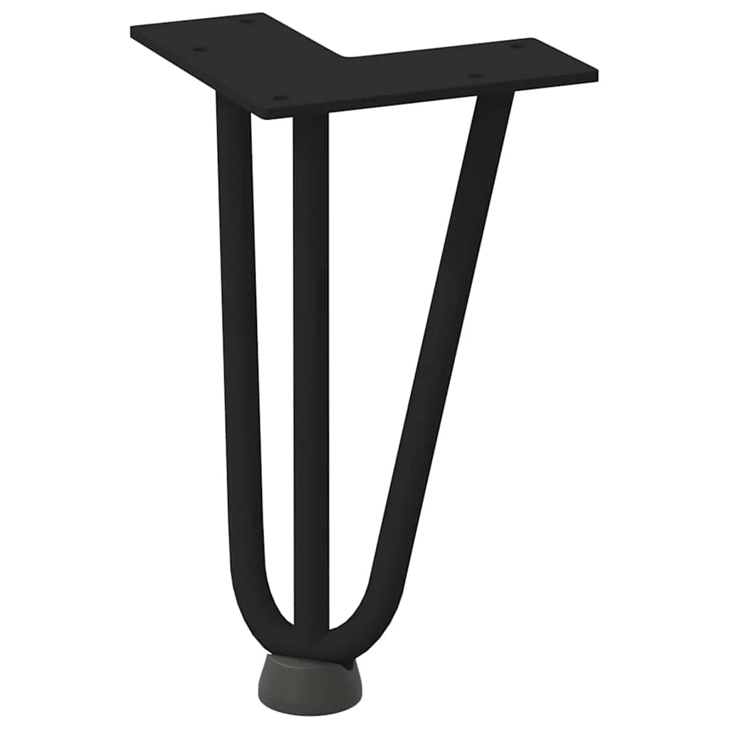 Pieds en épingle à cheveux pour table basse 4 pièces Noir 20 cm Acier massif - XIOS