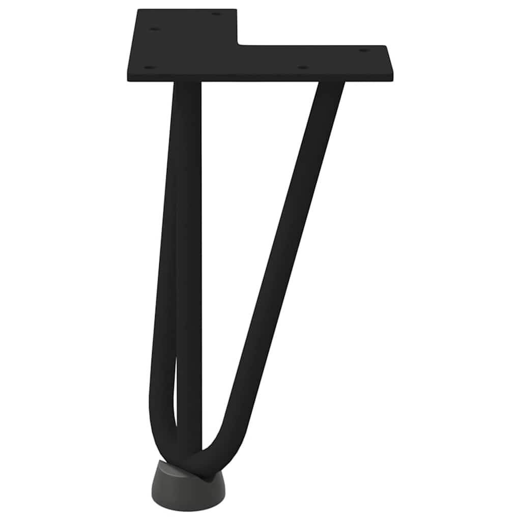 Pieds en épingle à cheveux pour table basse 4 pièces Noir 20 cm Acier massif - XIOS