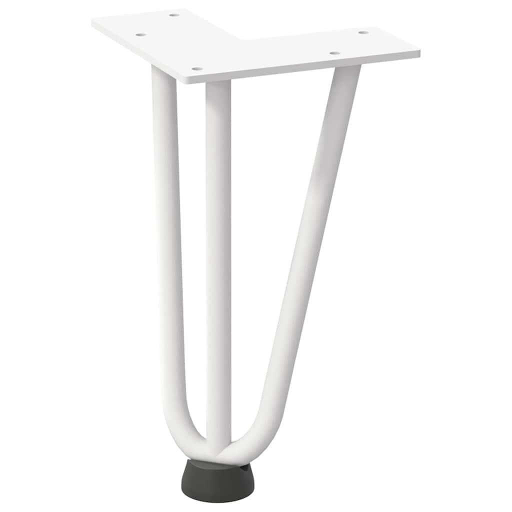 Pieds en épingle à cheveux pour table basse 4 pièces Blanc 20 cm Acier massif - XIOS