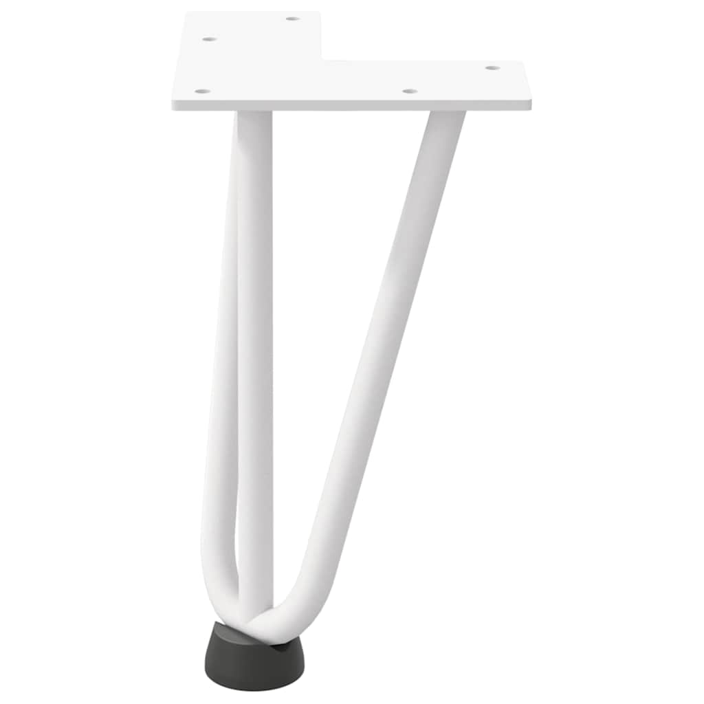 Pieds en épingle à cheveux pour table basse 4 pièces Blanc 20 cm Acier massif - XIOS