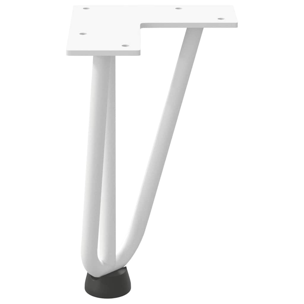 Pieds en épingle à cheveux pour table basse 4 pièces Blanc 20 cm Acier massif - XIOS
