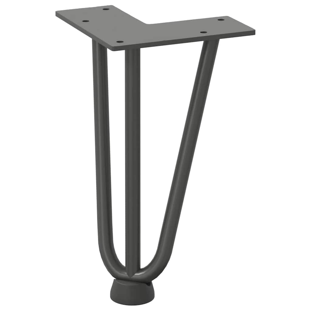 Pieds en épingle à cheveux pour table basse 4 pièces Anthracite 20 cm Acier massif - XIOS