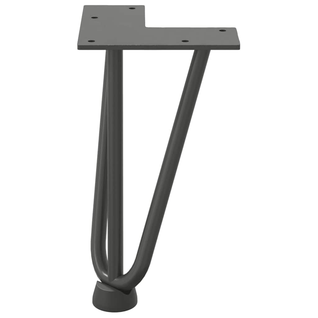 Pieds en épingle à cheveux pour table basse 4 pièces Anthracite 20 cm Acier massif - XIOS