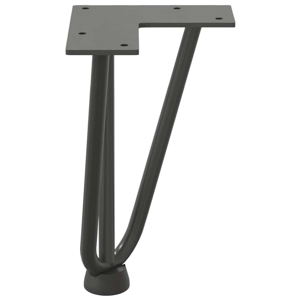 Pieds en épingle à cheveux pour table basse 4 pièces Anthracite 20 cm Acier massif - XIOS