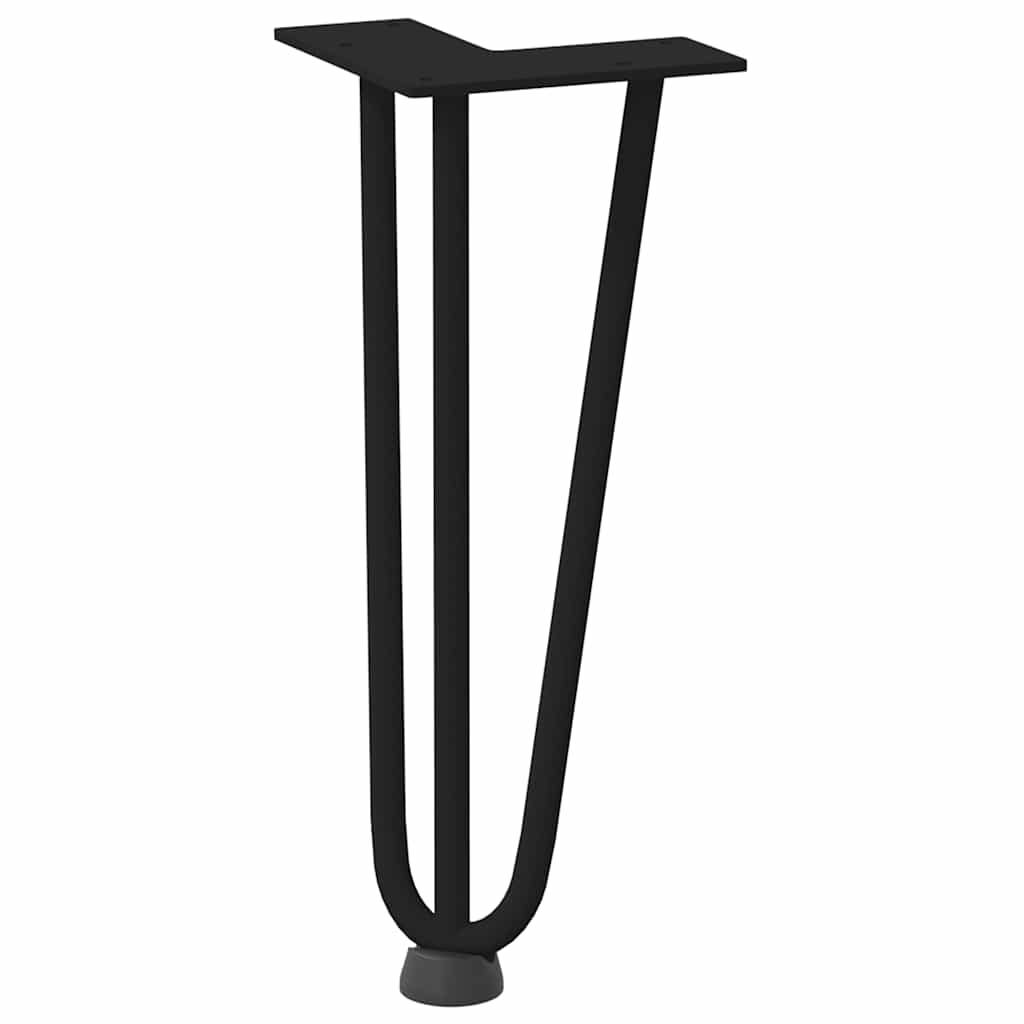 Pieds en épingle à cheveux pour table basse 4 pièces Noir 30 cm Acier massif - XIOS