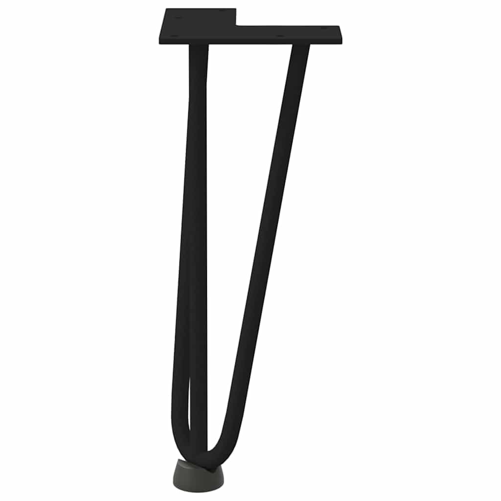 Pieds en épingle à cheveux pour table basse 4 pièces Noir 30 cm Acier massif - XIOS
