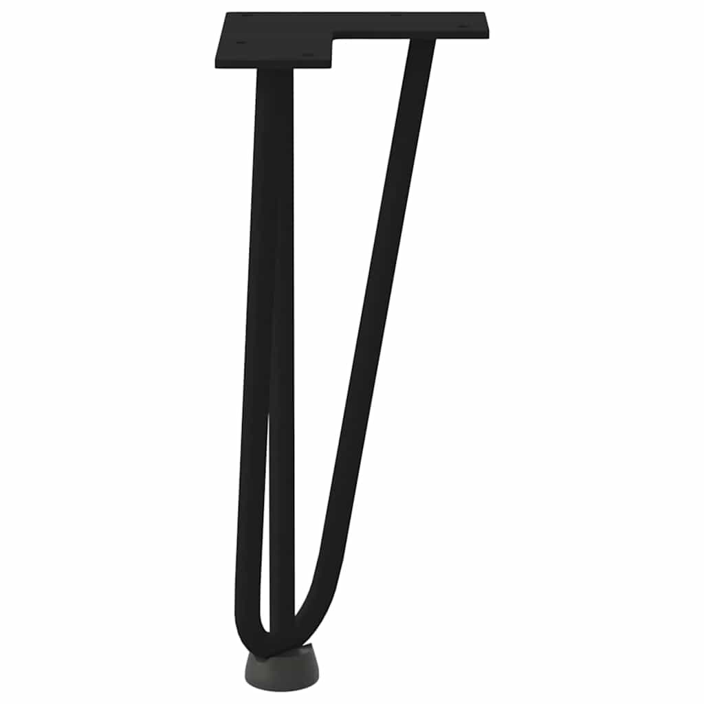 Pieds en épingle à cheveux pour table basse 4 pièces Noir 30 cm Acier massif - XIOS