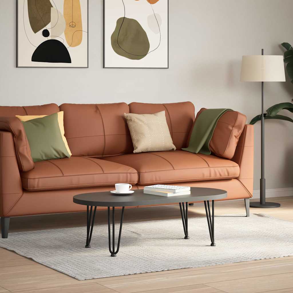 Pieds en épingle à cheveux pour table basse 4 pièces Noir 30 cm Acier massif - XIOS