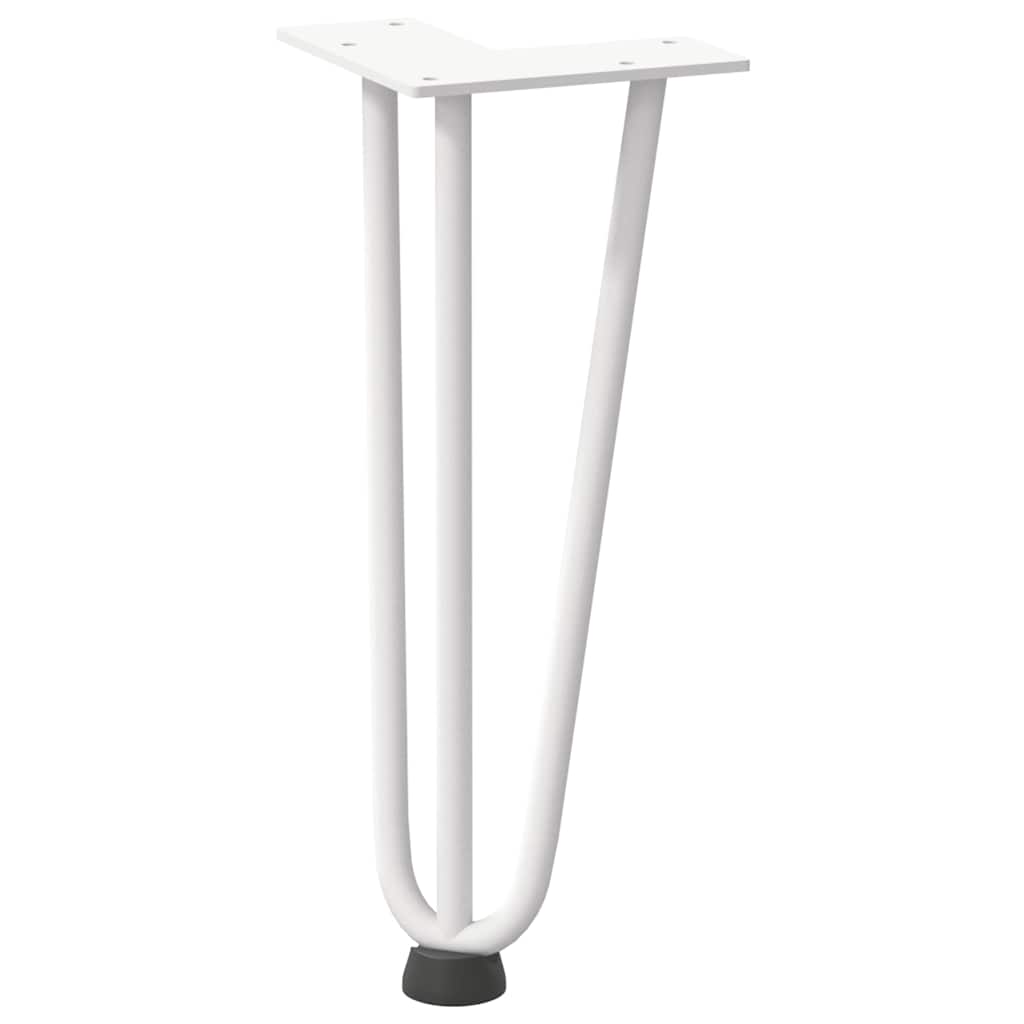 Pieds en épingle à cheveux pour table basse 4 pièces Blanc 30 cm Acier massif - XIOS