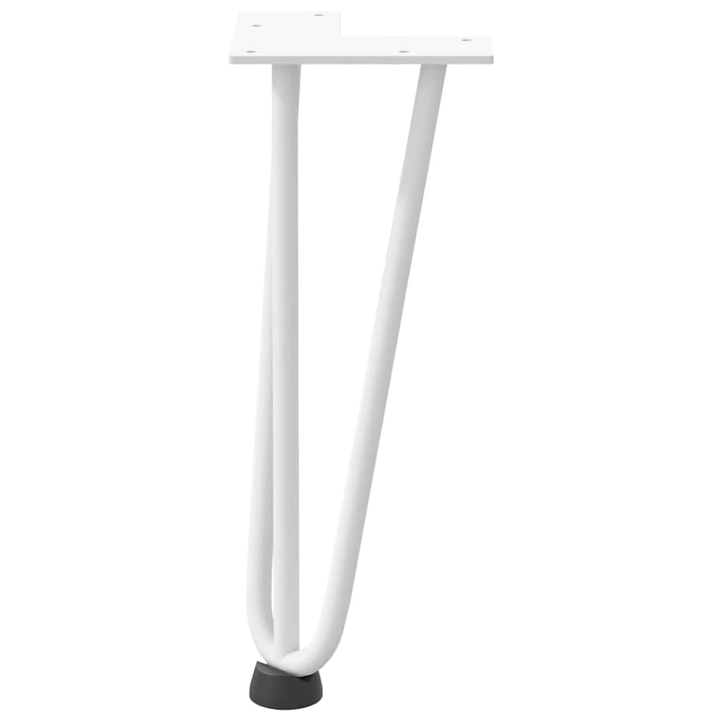 Pieds en épingle à cheveux pour table basse 4 pièces Blanc 30 cm Acier massif - XIOS