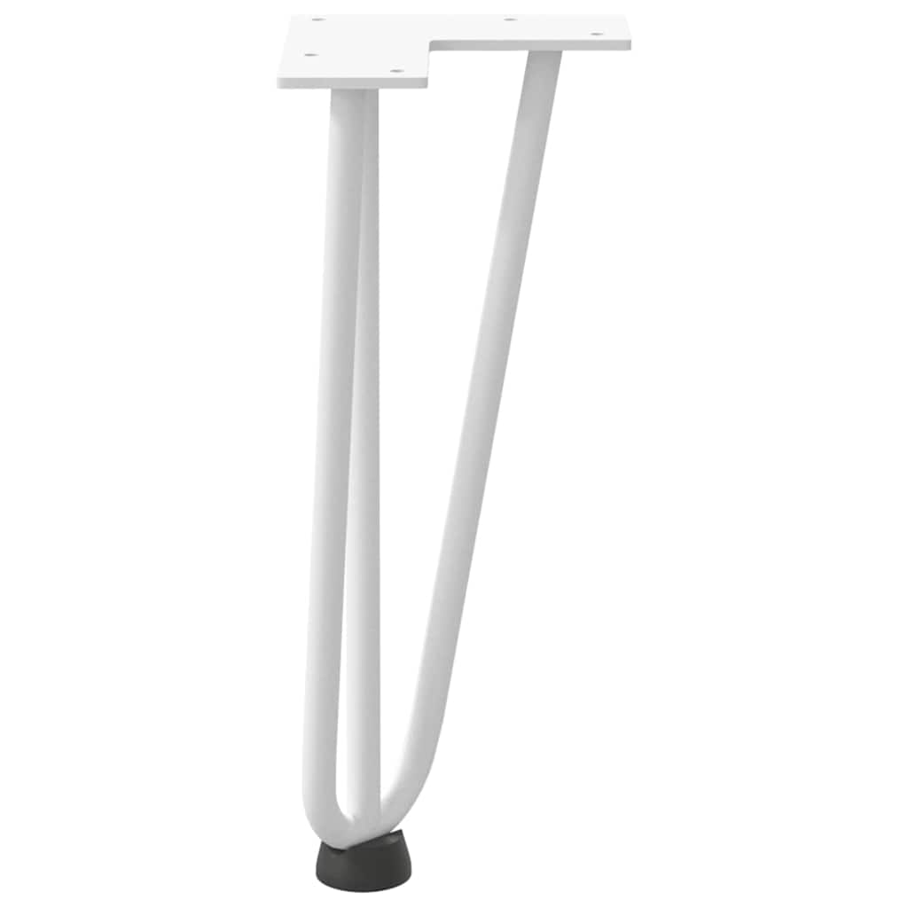 Pieds en épingle à cheveux pour table basse 4 pièces Blanc 30 cm Acier massif - XIOS