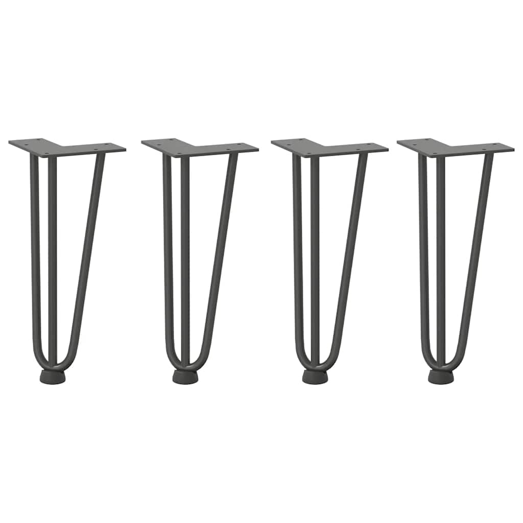 Pieds en épingle à cheveux pour table basse 4 pièces Anthracite 30 cm Acier massif - XIOS
