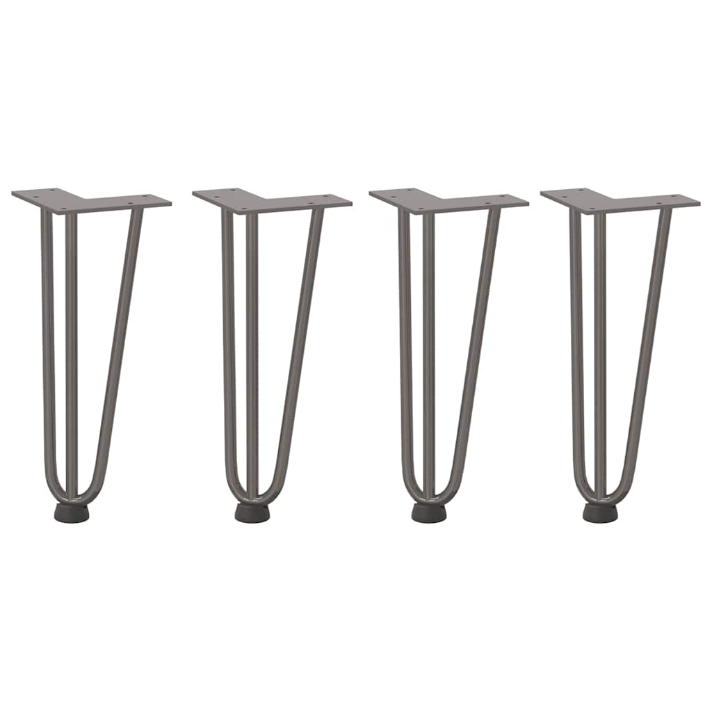 Pieds en épingle à cheveux pour table basse 4 pièces Acier naturel 30 cm Acier massif - XIOS